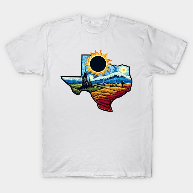 Solar Eclipse Texas T-Shirt by JessArty